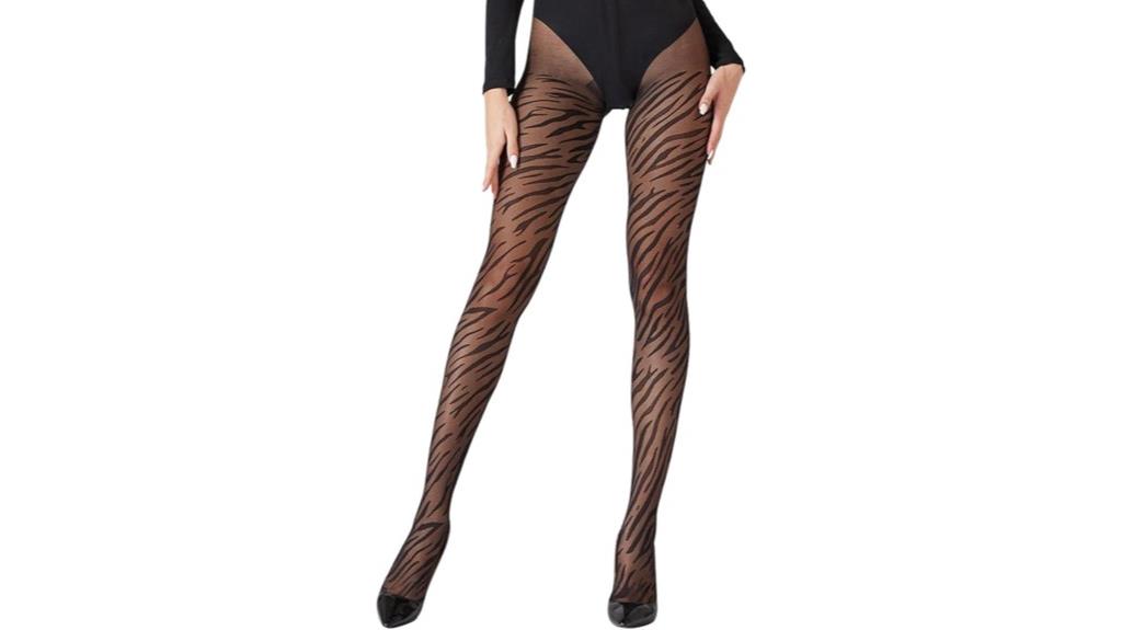 zebra pattern sheer tights