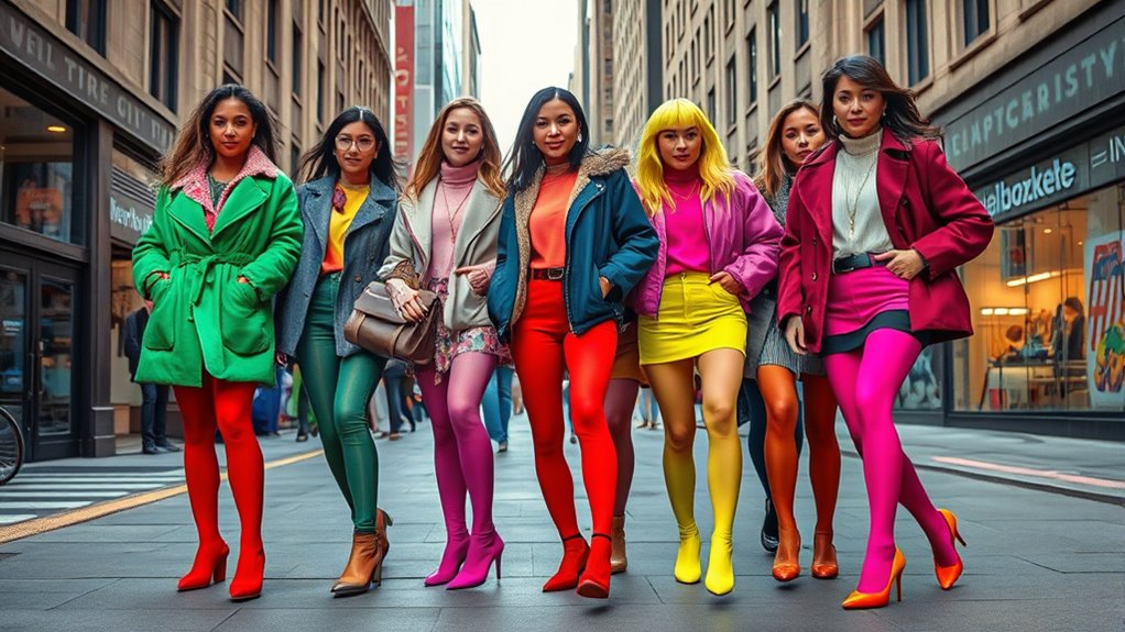 bold colorful tights impact