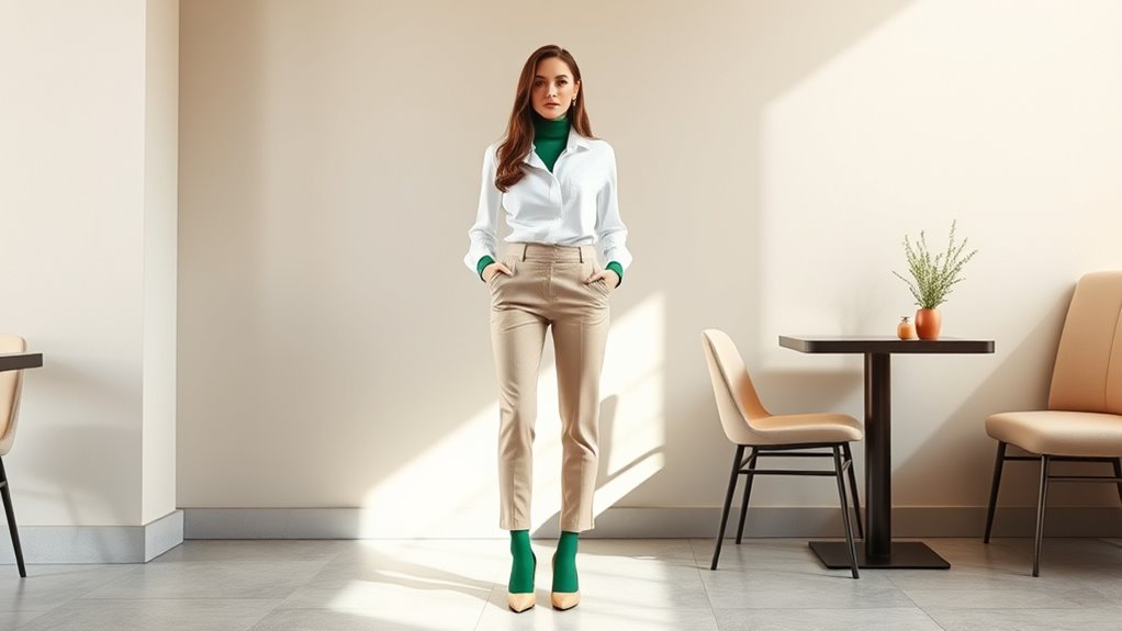 bold colorful tights pairing