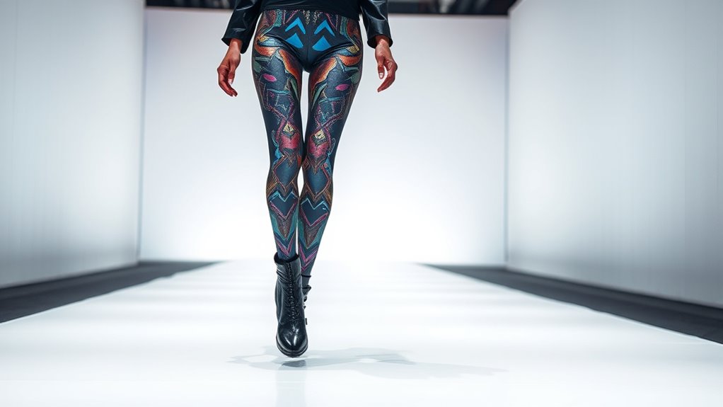 bold patterned vibrant tights
