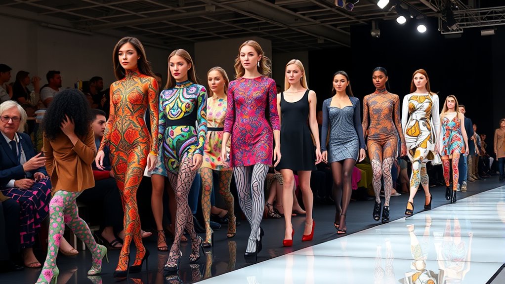 colorful patterned tights trend