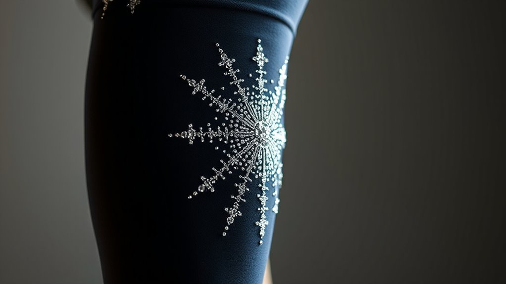 dazzling gemstone studded gymnastics costumes