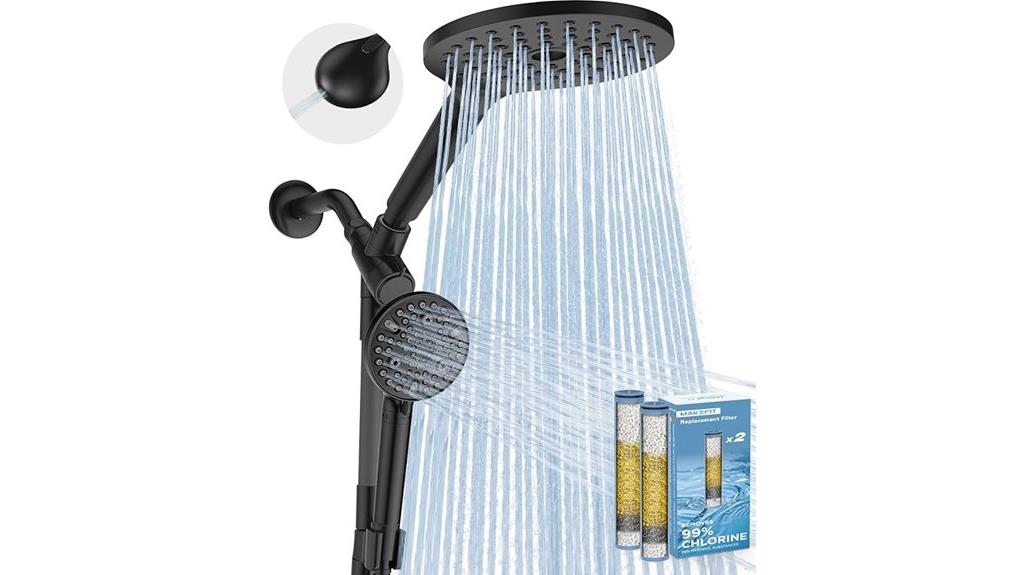 dual filtered rain shower