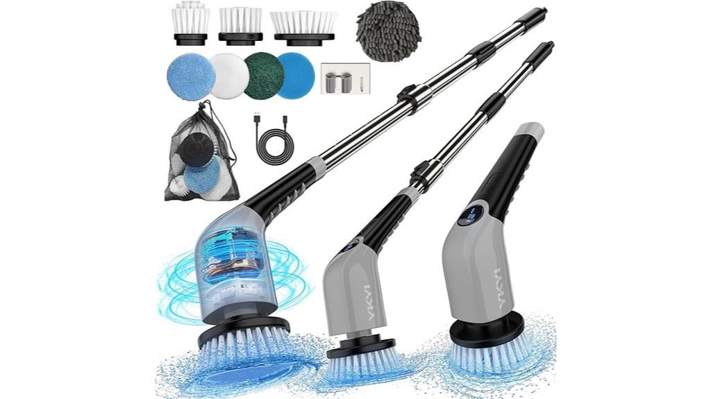 electric spin scrubber with accessories