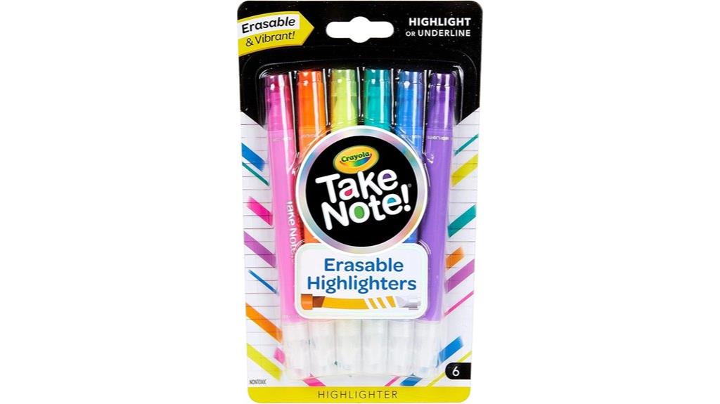 erasable highlighters for notes
