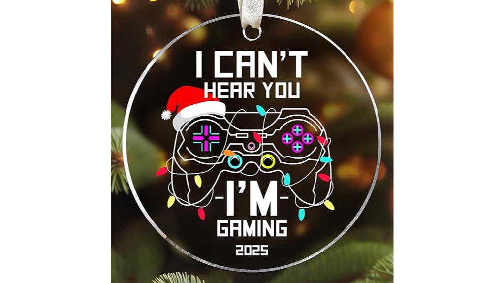 gamer christmas acrylic ornament