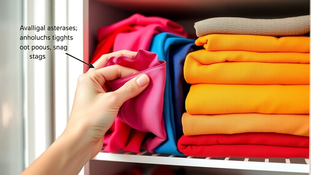 handle tights gently carefully