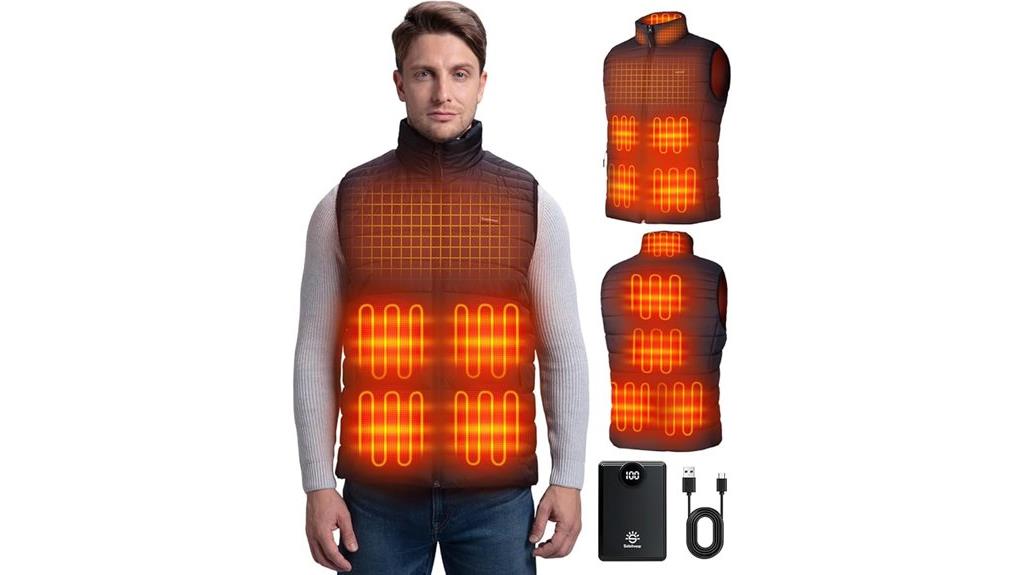 men s heated vest with 9 zones