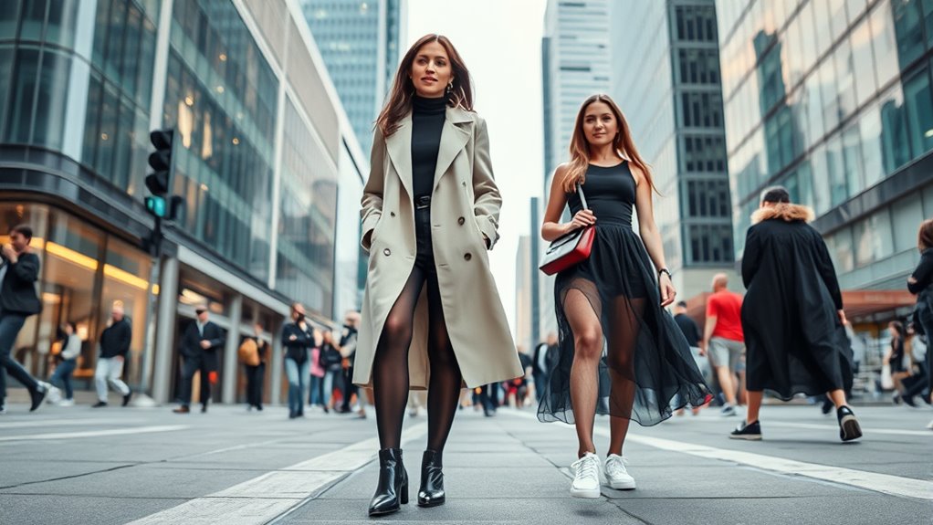 monochrome sheer tights styling