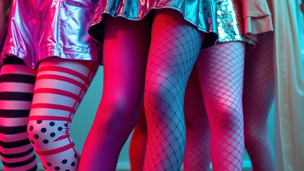 patterned textured trendy tights