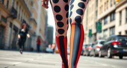 polka dot and striped tights