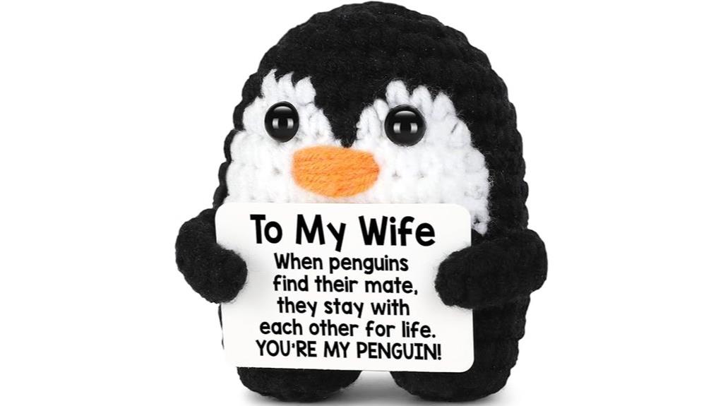 romantic crochet penguin gift