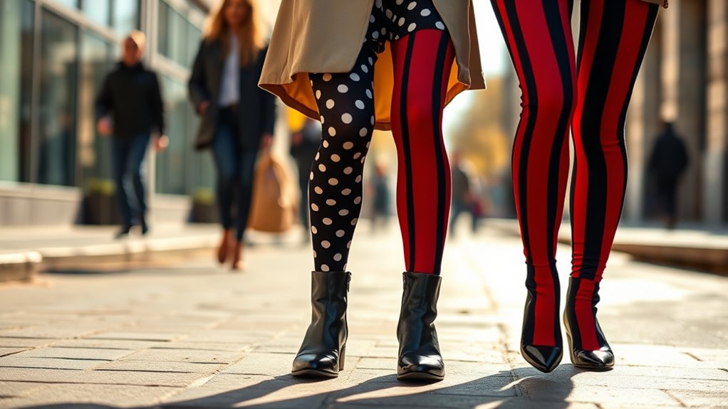 seasonal patterned tights styling