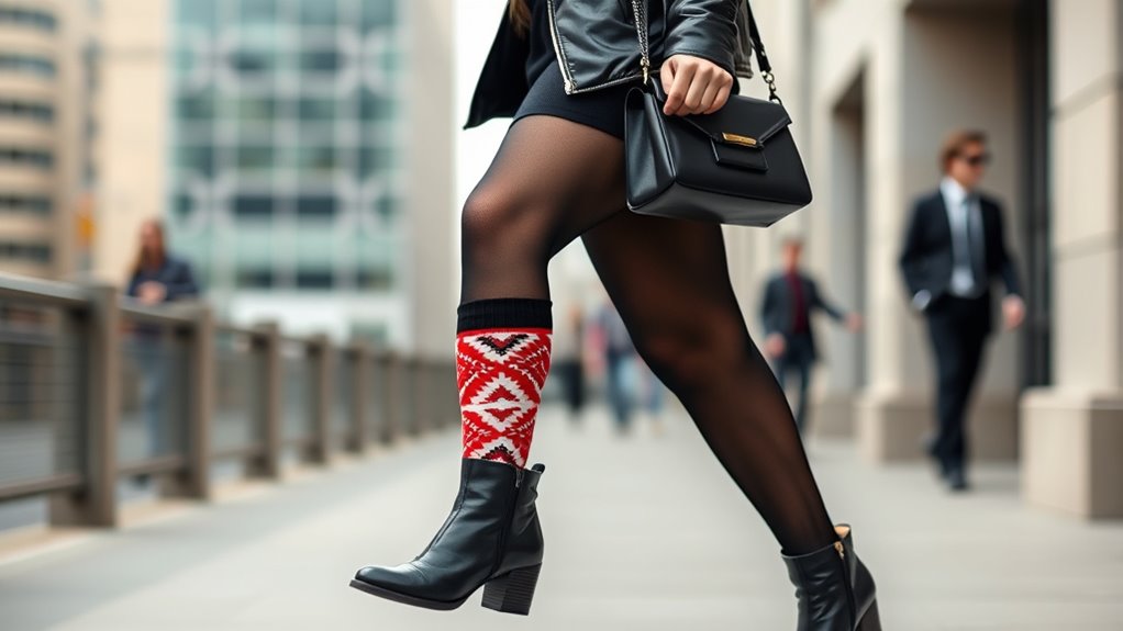 stylish sock and tights pairing