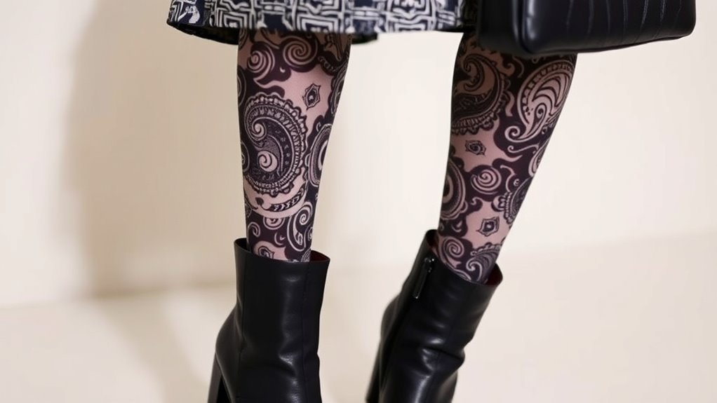 subtle accessories enhance patterned legs