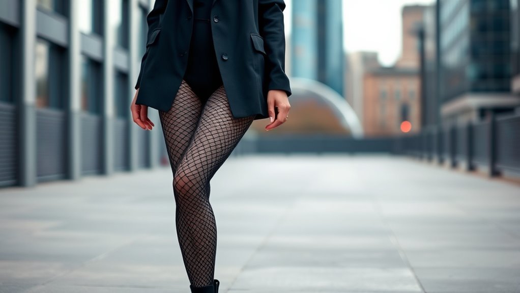 subtle fishnet tights styling
