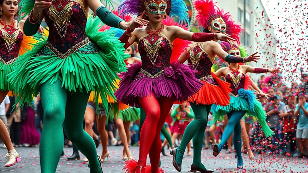 vibrant decorative carnival tights