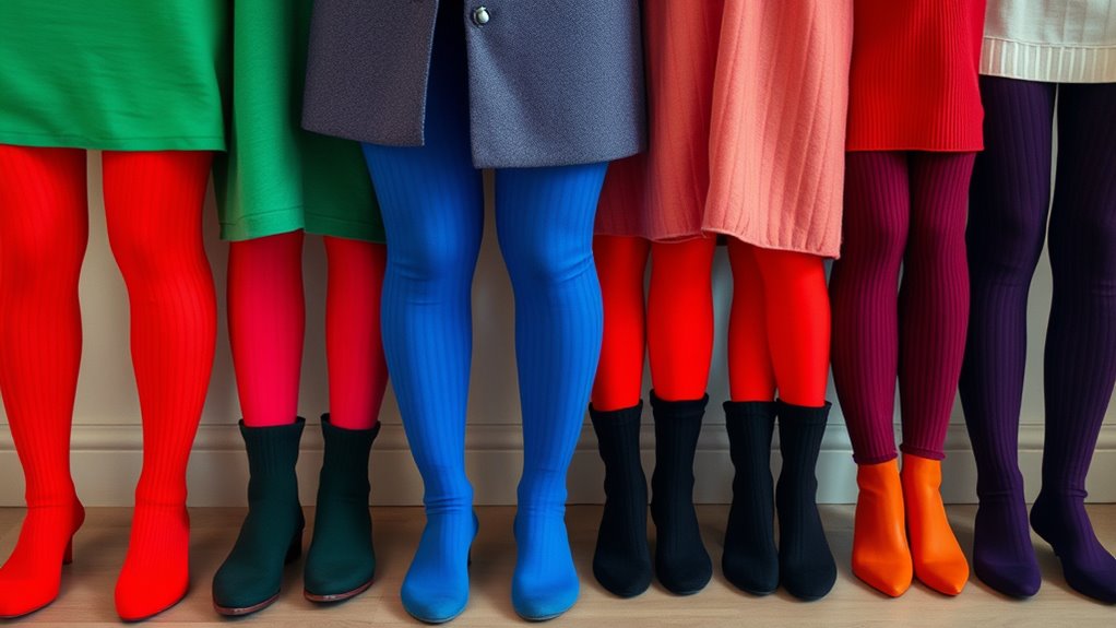 vibrant tights elevate outfits