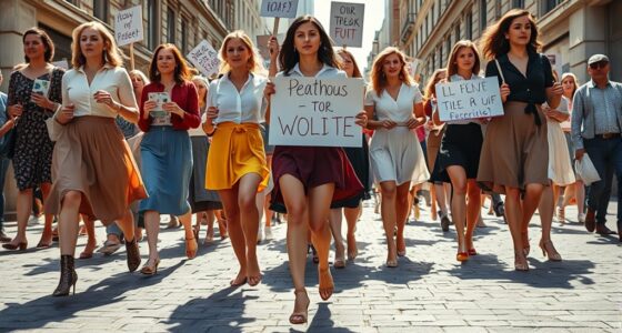 women protest hosiery bans