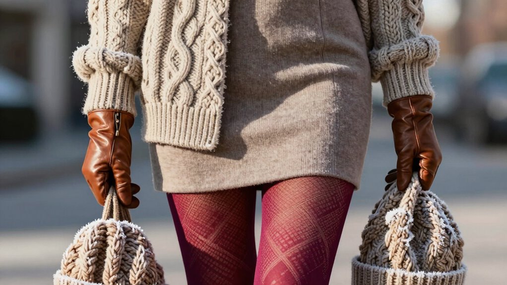layered colorful winter accessories