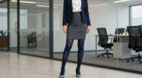 navy tights enhance professional appearance
