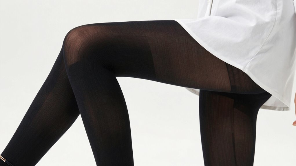 pairing tights with footwear carefully