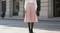tights and midi skirts