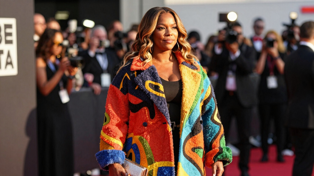 Queen Latifah Bundles Up in a Bold, Oversized Coat on the 2026 BET Awards Red Carpet