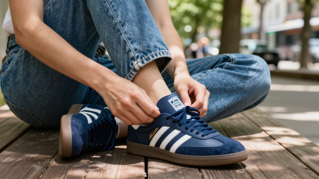 This Crisp Adidas Samba Dresses In Kith Denim