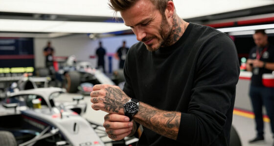 David Beckham Just Wore His Coolest All-Black Tudor To The Madrid Formula 1 Grand Prix