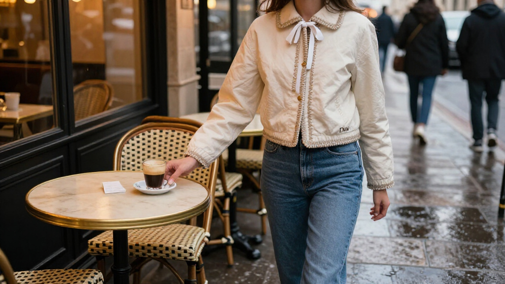 Rihanna Pairs Her Ribbon-Trimmed Dior Jacket With Jeans For Dinner In Paris