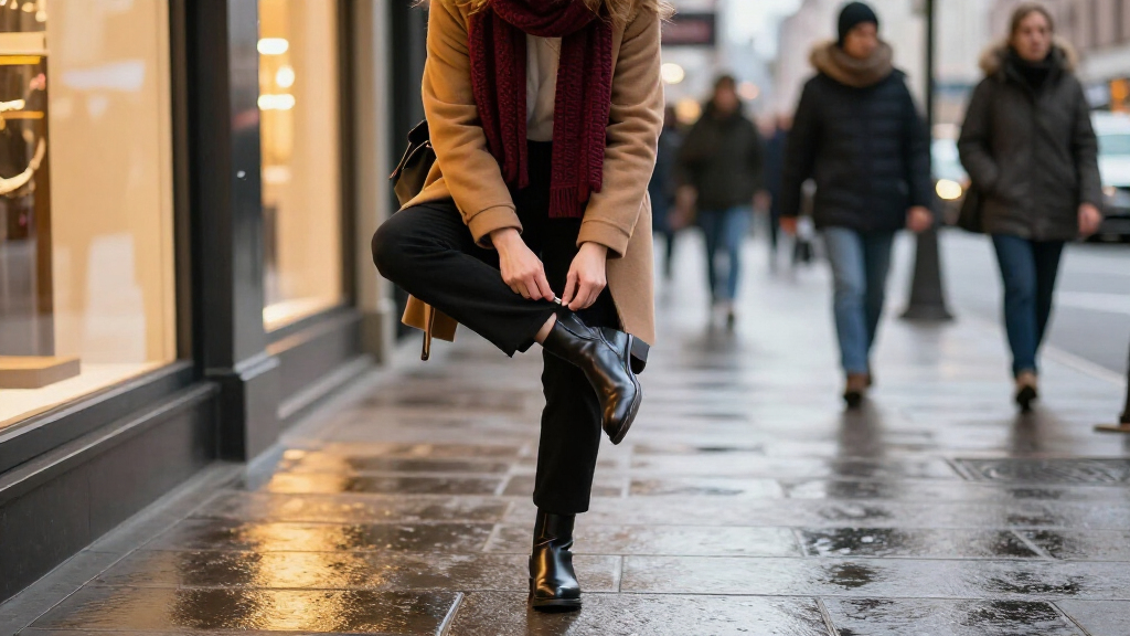 If You're Going To Wear Black Trousers This Winter, At Least Try Styling Them With This Anti-Black Flats Color
