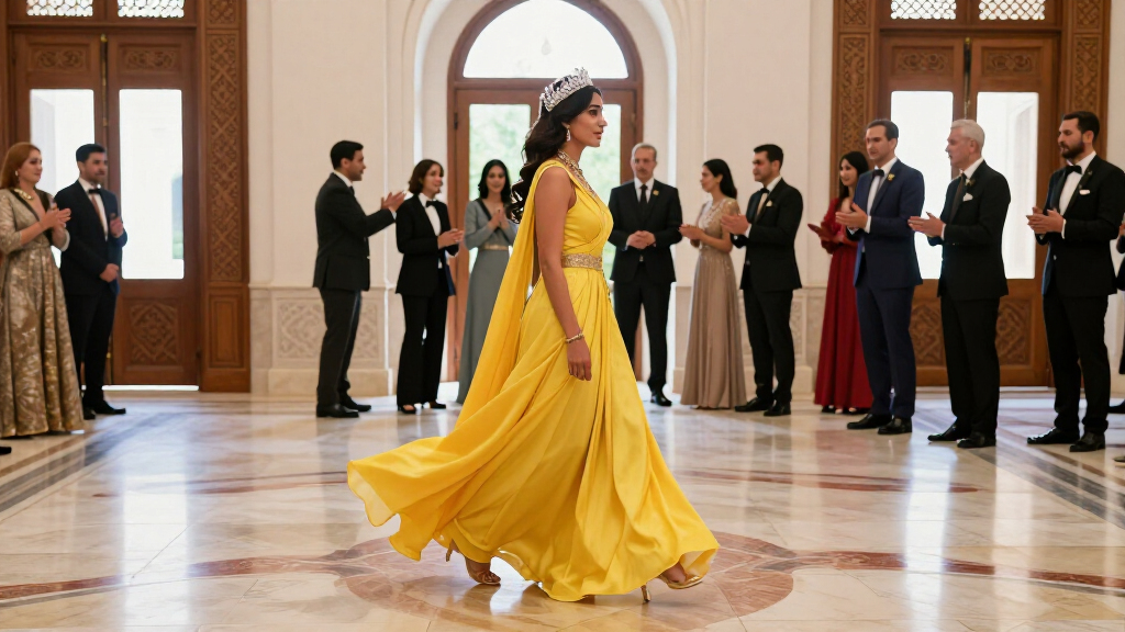 Kate Middleton Has A Rare Tiara Moment In A Flowing Yellow Gown At The Oman State Banquet