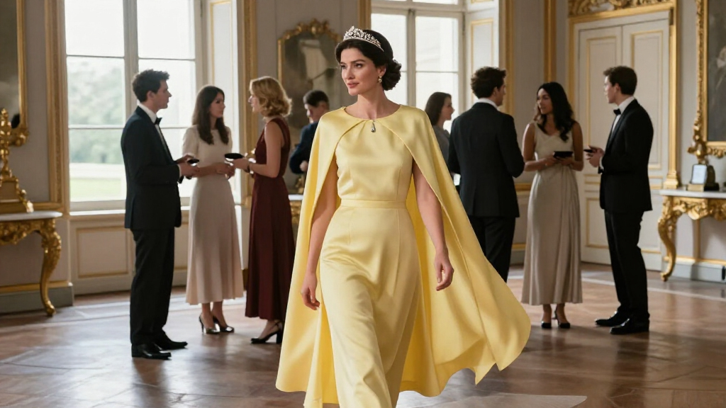 Princess Kate Pairs This Meaningful Tiara With A Lemon-Yellow Cape Dress From Elie Saab